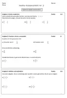 Vorschau - Klassenarbeiten - KA Kl. 6 Rechnen mit Brüchen (Mathe) - Deckblatt