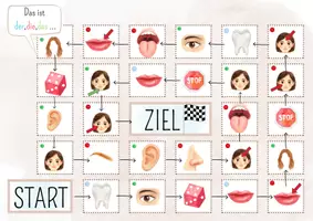 Vorschau - Spiele - DaZ- Das Gesicht - Sprechanlass Brettspiel - zweifach differenziert - Seite 1
