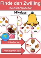 Vorschau - Arbeitsblätter - Finde den Zwilling Nikolaus - DaZ/DaF / Deutsch (Grundschule) Kartenspiel - Deckblatt