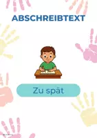 Vorschau - Arbeitsblätter - „Zu spät“ (Abschreibtext) - Deckblatt