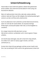 Vorschau - Arbeitsblätter - Störung des Unterrichts – Abschreibtext zur Reflexion - Seite 2