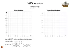 Vorschau - Arbeitsblätter - Schiffe versenken im Koordinatensystem - Seite 2