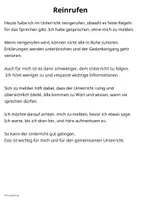 Vorschau - Arbeitsblätter - Reinrufen – Abschreibtext zur Reflexion - Seite 2