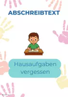 Vorschau - Arbeitsblätter - Hausaufgaben vergessen – Abschreibtext zur Reflexion - Deckblatt