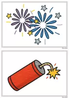 Vorschau - Spiele - 25 Bildkarten / Wortkarten Silvester / Neujahr mit/ohne Silbenschrift - Seite 2