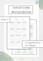 Vorschau - Arbeitsblätter - Schriftliche Multiplikation Zahlenraum 10000 - Deckblatt