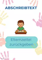 Vorschau - Arbeitsblätter - Elternzettel zurückgeben – Abschreibtext zur Reflexion - Deckblatt
