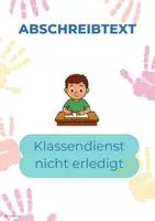 Vorschau - Text - Klassendienst nicht erledigt – Abschreibtext zur Reflexion - Deckblatt
