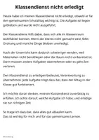Vorschau - Text - Klassendienst nicht erledigt – Abschreibtext zur Reflexion - Seite 2