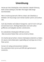 Vorschau - Arbeitsblätter - Unordnung – Abschreibtext zur Reflexion - Seite 2