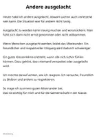 Vorschau - Text - Auslachen – Abschreibtext zur Reflexion - Seite 2