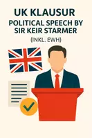 Vorschau - Klassenarbeiten - UK Klausur political speech by Sir Keir Starmer (inkl. EWH) - Deckblatt