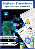 Vorschau - Arbeitsblätter - Digitaler Fußabdruck und Datenschutz: Online-Spuren verstehen - Deckblatt