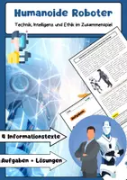 Vorschau - Arbeitsblätter - Humanoide Roboter: künstliche Intelligenz, Einsatz und Ethik - Deckblatt