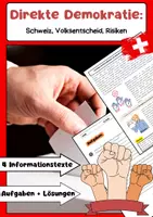 Vorschau - Arbeitsblätter - Direkte Demokratie: Schweiz, Volksentscheid, Risiken - Deckblatt