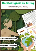 Vorschau - Arbeitsblätter - Nachhaltigkeit im Alltag Bundle: Umweltbewusst handeln, Ressourcen sparen & Ökologischer Fußabdruck - Seite 1