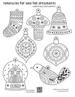 Voorbeeld - Embossing sjablonen voor goud of zilver metaal folie: zelf kersthangers maken! Ornamenten versie. - Pagina 1
