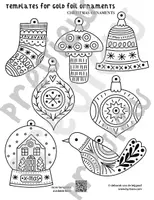 Voorbeeld - Embossing sjablonen voor goud of zilver metaal folie: zelf kersthangers maken! Ornamenten versie. - Voorblad