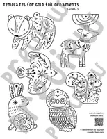 Voorbeeld - Goud folie embossing sjablonen voor kersthangers - dieren - Voorblad