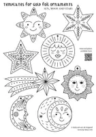 Voorbeeld - Sterren, zon en maan Kerst hangers maken met metaal folie - Embossing techniek - Pagina 1