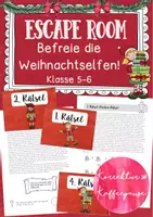 Vorschau - Arbeitsblätter - Escape Room "Weihnachten: Befreie die Weihnachtselfen!" (Klasse 5-6) - Deckblatt