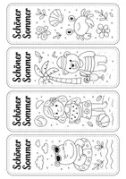 Vorschau - Mal- und Bastelvorlagen - Sommerliche Lesezeichen zum Ausmalen | Sommer Grundschule - Seite 3
