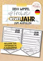 Vorschau - Mal- und Bastelvorlagen - Neujahr | Jahr 2025 | Wimpel | 2026 | Silvester - Deckblatt