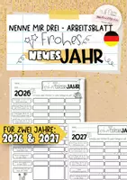 Vorschau - Arbeitsblätter - Gib mir drei | Reflexion | Neujahr | Silvester | Schreiben | deutsch | 2026 und 2027 - Deckblatt