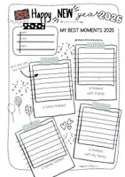 Vorschau - Arbeitsblätter - Happy New Year | Doodle Arbeitsblatt | New Year´s Eve | Neujahr | 2026 und 2027 - Seite 2