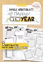 Vorschau - Arbeitsblätter - Happy New Year | Doodle Arbeitsblatt | New Year´s Eve | Neujahr | 2026 und 2027 - Deckblatt