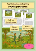 Vorschau - Stundenentwürfe - Rechtschreiben im Frühling: Wimmelbild Frühlingserwachen - DEUTSCH FÜR ZWISCHENDURCH - Großschreibung, Satzzeichen, Nomen - Deckblatt