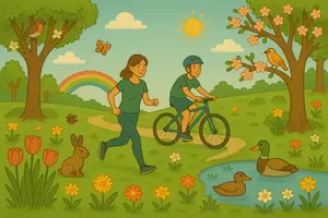 Vorschau - Stundenentwürfe - Rechtschreiben im Frühling: Wimmelbild Frühlingserwachen - DEUTSCH FÜR ZWISCHENDURCH - Großschreibung, Satzzeichen, Nomen - Seite 1