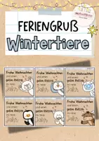 Vorschau - Anderer Materialtyp - Feriengruß | Wintertiere | Weihnachtsgruß - Deckblatt