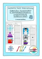 Vorschau - Arbeitsblätter - Pixelkunst Frühling, Sommer, Herbst Winter - Geometrie, Kunst, Wahrnehmung - Materialpaket 1 - Seite 1