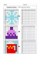 Vorschau - Arbeitsblätter - Pixelkunst Frühling, Sommer, Herbst Winter - Geometrie, Kunst, Wahrnehmung - Materialpaket 1 - Seite 2