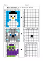 Vorschau - Arbeitsblätter - Pixelkunst Frühling, Sommer, Herbst Winter - Geometrie, Kunst, Wahrnehmung - Materialpaket 1 - Seite 3