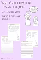 Vorschau - Arbeitsblätter - Weihnachtsgeschichte - Engel Gabriel erscheint Maria und Josef - Deckblatt