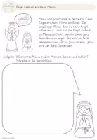 Vorschau - Arbeitsblätter - Weihnachtsgeschichte - Engel Gabriel erscheint Maria und Josef - Seite 1