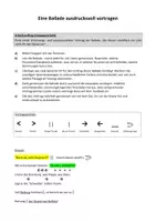 Vorschau - Arbeitsblätter - MATERIALPAKET "Balladen" -- Vortragsübung, Geleitete Analyse, Klassenarbeiten mit Erwartungshorizont - Seite 1