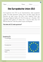 Vorschau - Arbeitsblätter - Arbeitsblatt: Europäische Union (EU) - Seite 1