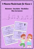 Vorschau - Arbeitsblätter - 5-Minuten-Musikrituale für Klasse 1 Ankommen · Umschalten · Abschließen – ohne Instrumente - Deckblatt