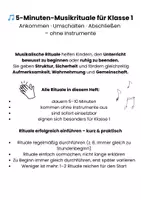 Vorschau - Arbeitsblätter - 5-Minuten-Musikrituale für Klasse 1 Ankommen · Umschalten · Abschließen – ohne Instrumente - Seite 1