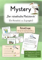 Vorschau - Arbeitsblätter - Mystery: Der rätselhafte Pfeilstorch (Ein Rätselfall zu Zugvögel) - Deckblatt
