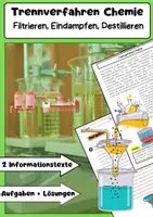 Vorschau - Arbeitsblätter - Trennverfahren Chemie: Filtrieren, Destillieren, Sieben, Eindampfen - Seite 1