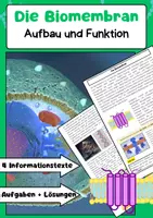 Vorschau - Arbeitsblätter - Die Biomembran: Aufbau und Funktion - Deckblatt