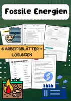 Vorschau - Arbeitsblätter - Fossile Energien Arbeitsblätter: Erdöl, Erdgas, Kohle, Klimawandel - Deckblatt