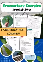 Vorschau - Arbeitsblätter - Erneuerbare Energien Arbeitsblätter: Solarenergie, Windenergie, Wasserkraft - Deckblatt