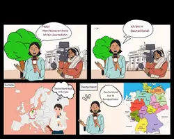 Vorschau - Bildkarten - Comic Magazin Nr.1 die Journalistin (Video / pdf-Datei) A1 - Seite 2