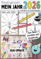 Vorschau - Arbeitsblätter - Mein Jahr 2026 / Neujahr - Kreativprojekt und Ziele Reflexion - Deckblatt