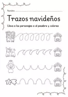 Vista previa - Juegos / Gamificación - Actividad trazos Belen de Navidad. - página 1